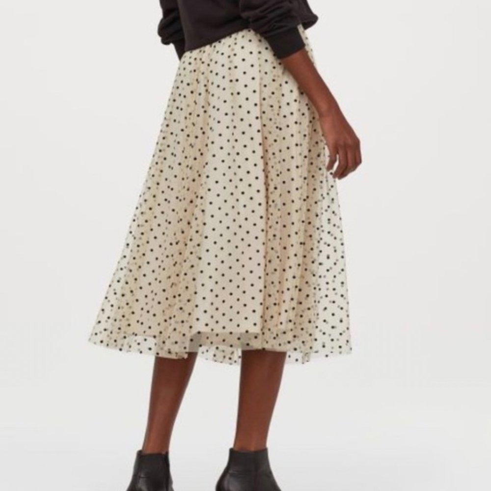 H&M Flock-print Tulle Skirt